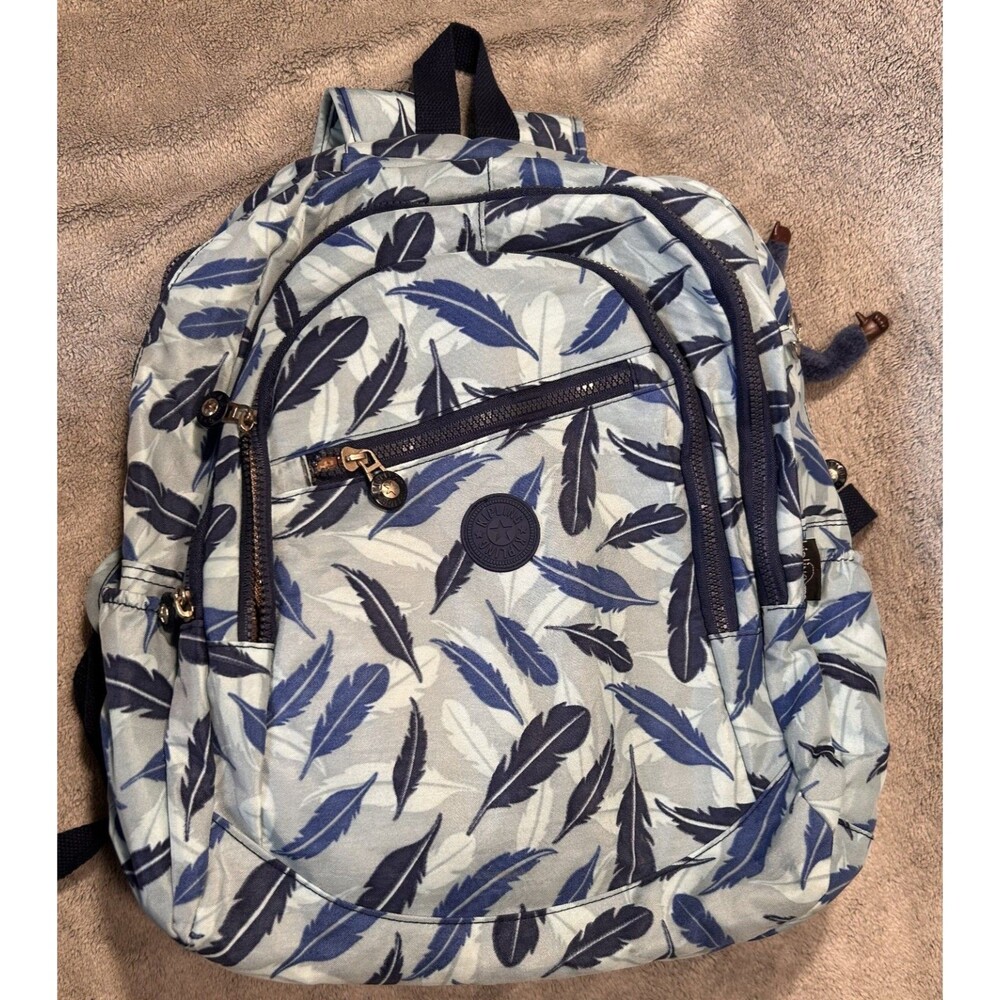 Kipling Seoul large laptop backpack Blue 4 pockets EUC